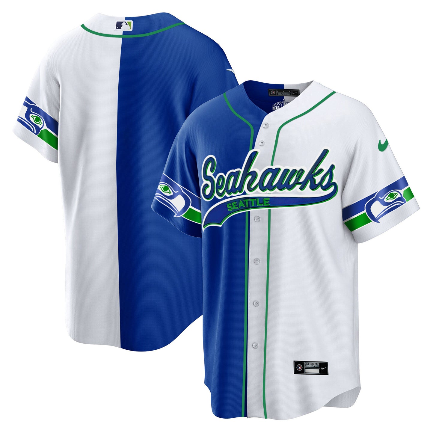 Seahawks Throwback & Gold Cool Base Jersey - All Stitched