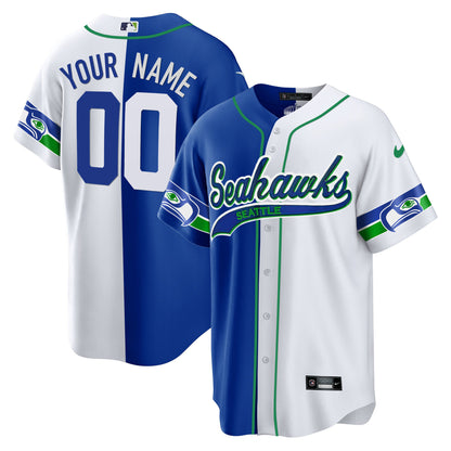 Seahawks Throwback & Gold Cool Base Custom Jersey - All Stitched