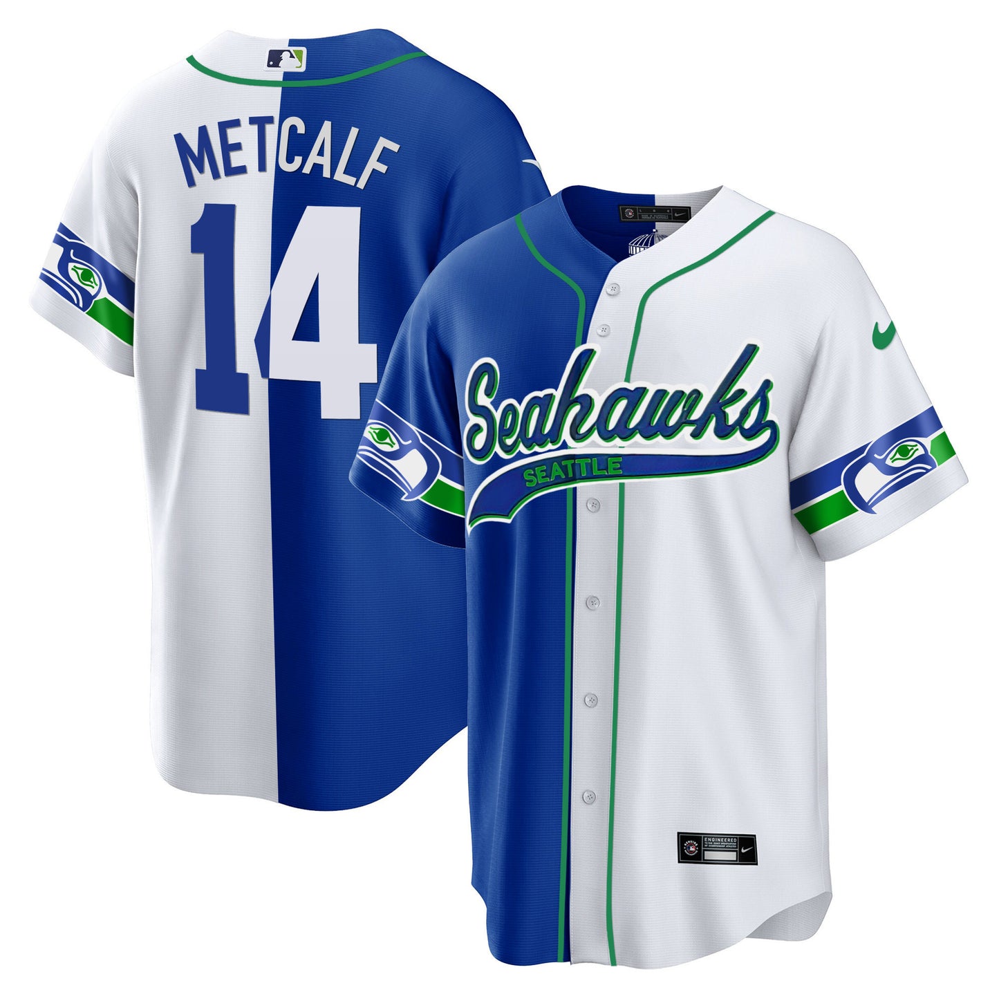 Seahawks Throwback & Gold Cool Base Jersey - All Stitched