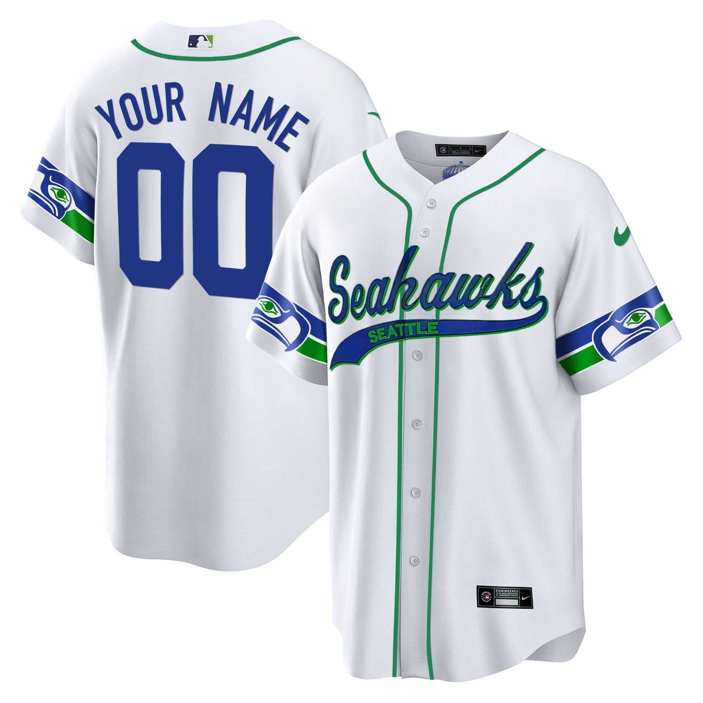 Seahawks Throwback & Gold Cool Base Custom Jersey - All Stitched