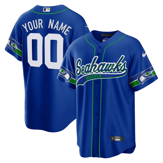 Seahawks Throwback & Gold Cool Base Custom Jersey - All Stitched