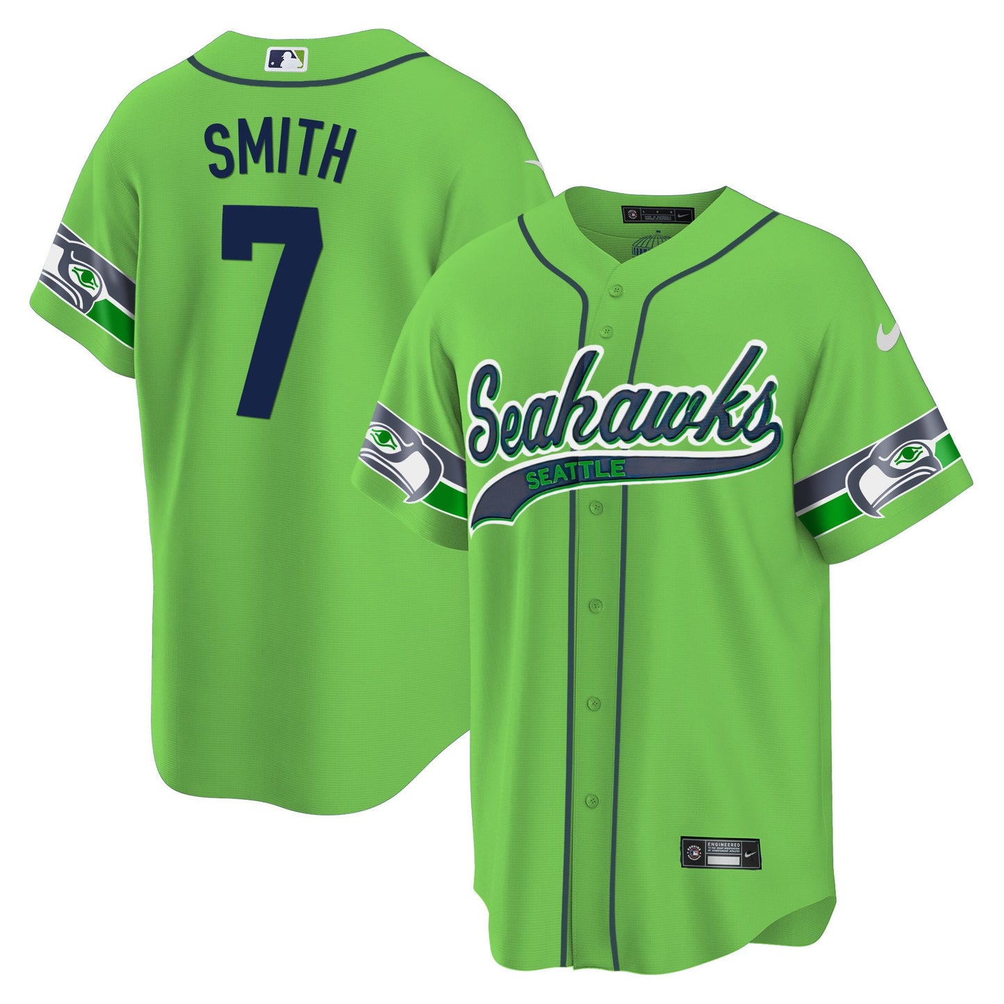 Seahawks Throwback & Gold Cool Base Jersey V2 - All Stitched