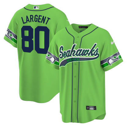 Seahawks Throwback & Gold Cool Base Jersey V2 - All Stitched