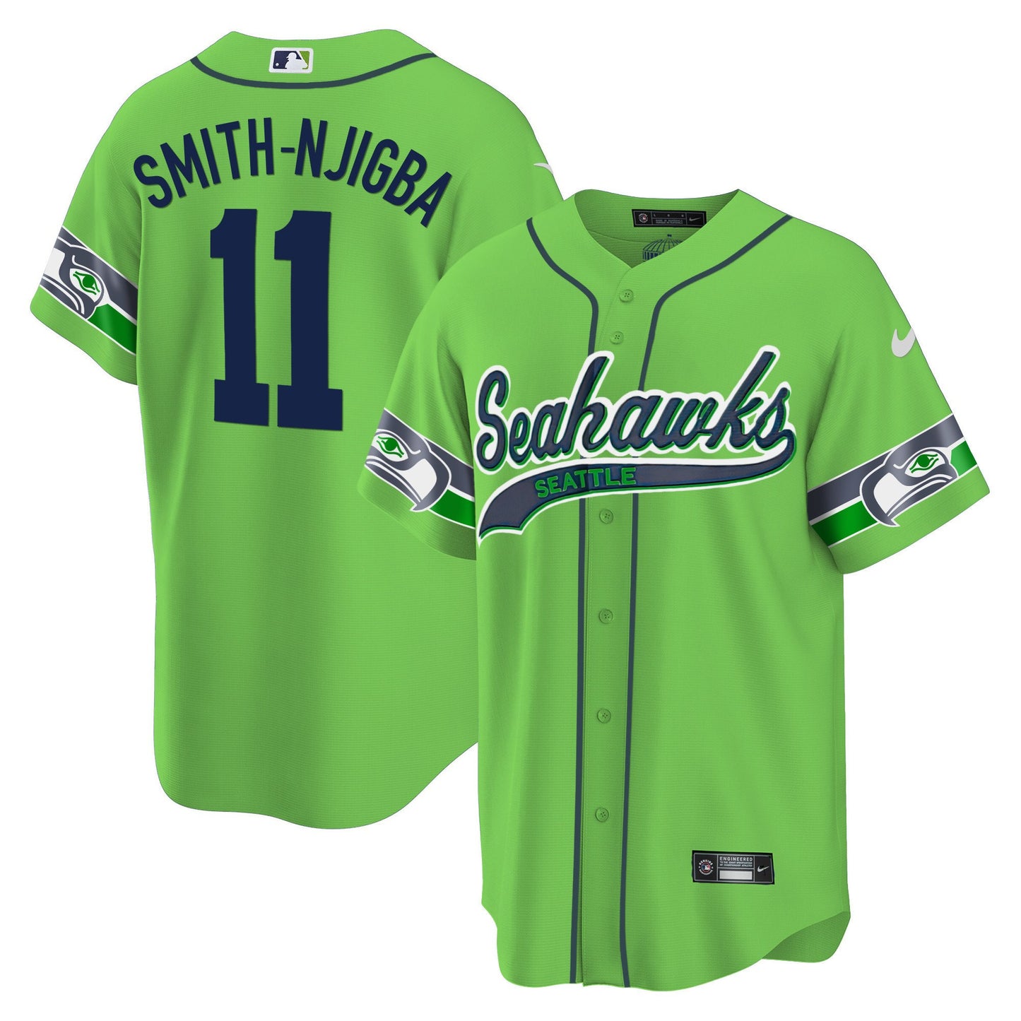 Seahawks Throwback & Gold Cool Base Jersey V2 - All Stitched