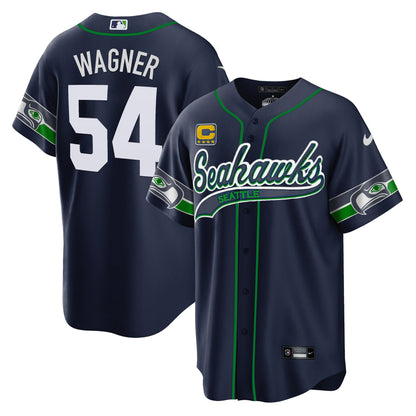 Seahawks Throwback & Gold Cool Base Jersey V2 - All Stitched