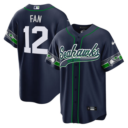 Seahawks Throwback & Gold Cool Base Jersey V2 - All Stitched