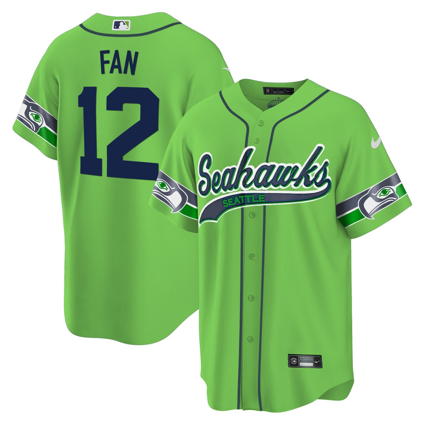 Seahawks Throwback & Gold Cool Base Jersey V2 - All Stitched