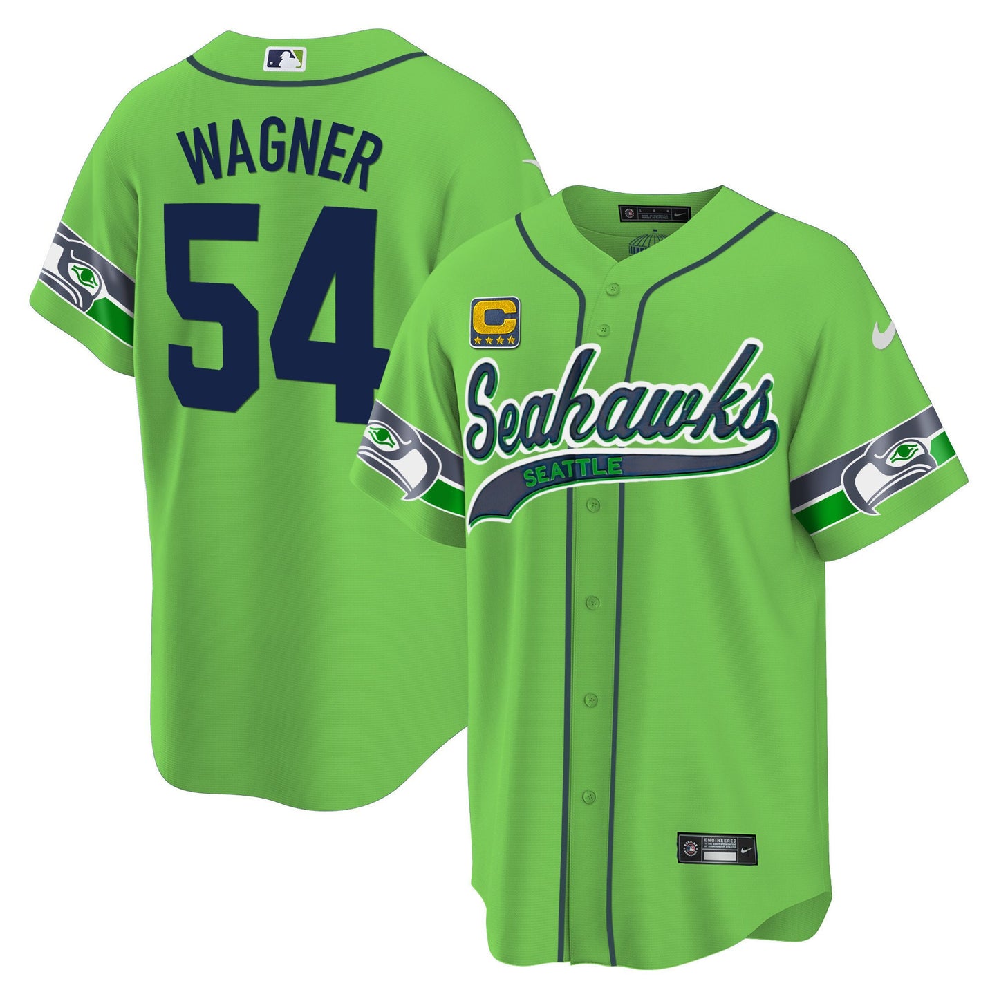 Seahawks Throwback & Gold Cool Base Jersey V2 - All Stitched