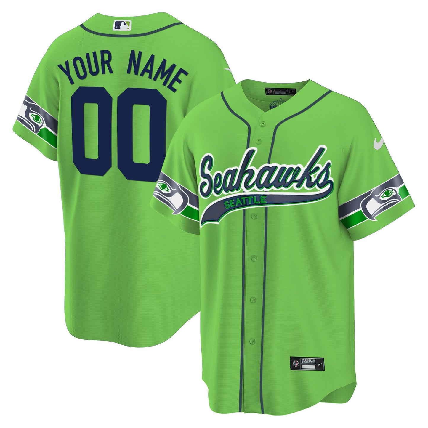 Seahawks Throwback & Gold Cool Base Custom Jersey V2 - All Stitched