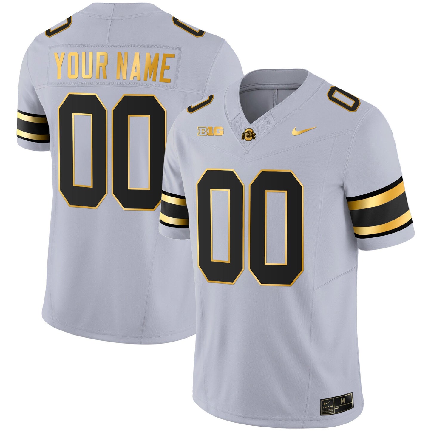 Ohio State Buckeyes Gold Custom Jersey - All Stitched