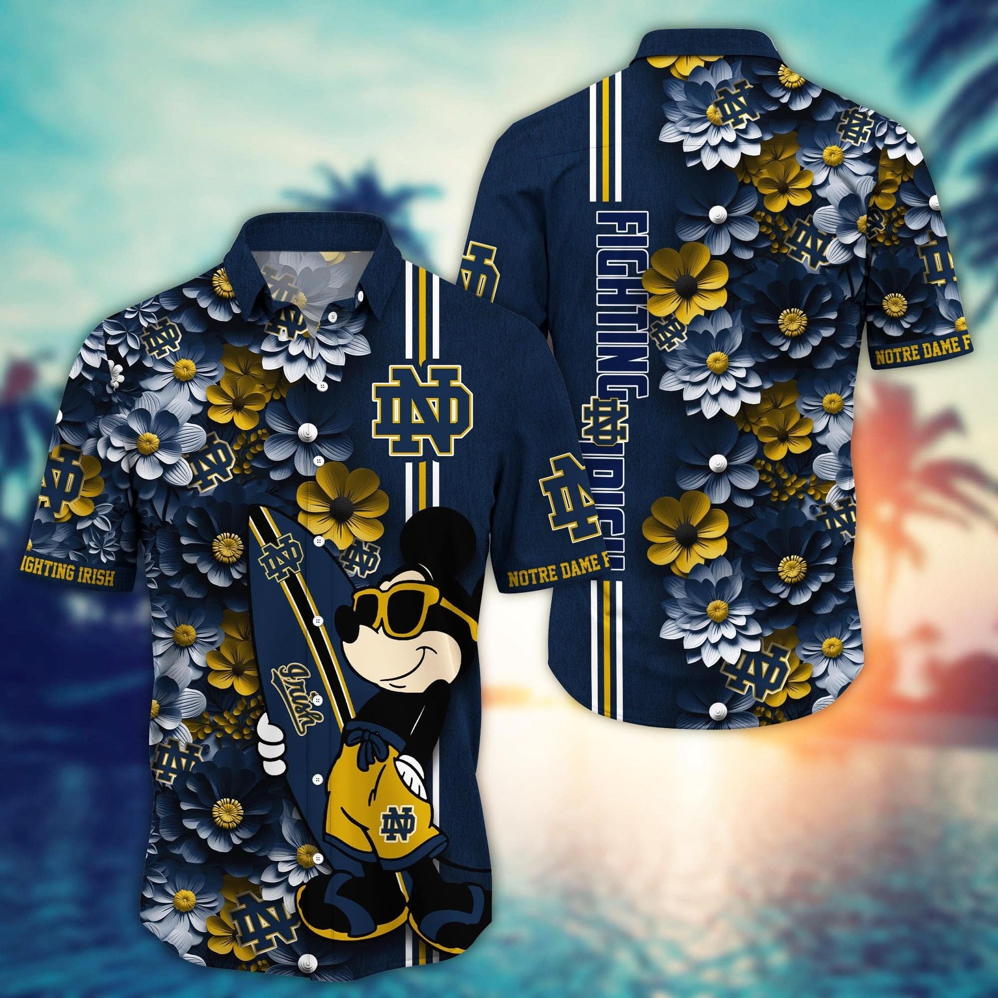 Notre Dame Fighting Irish - Hawaiian Shirt Trending Summer - Gift For Fan