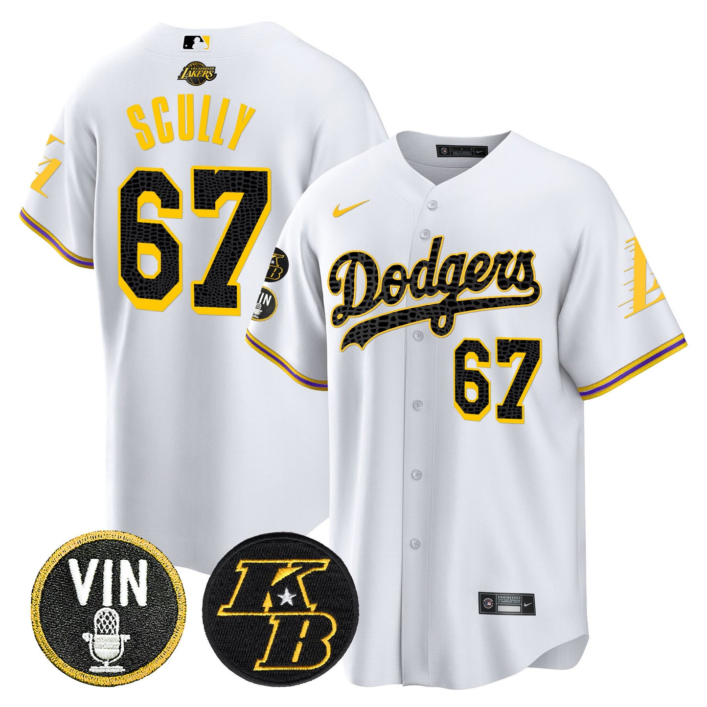 Dodgers Bryant & Vin Patch Cool Base Mamba Jersey - All Stitched