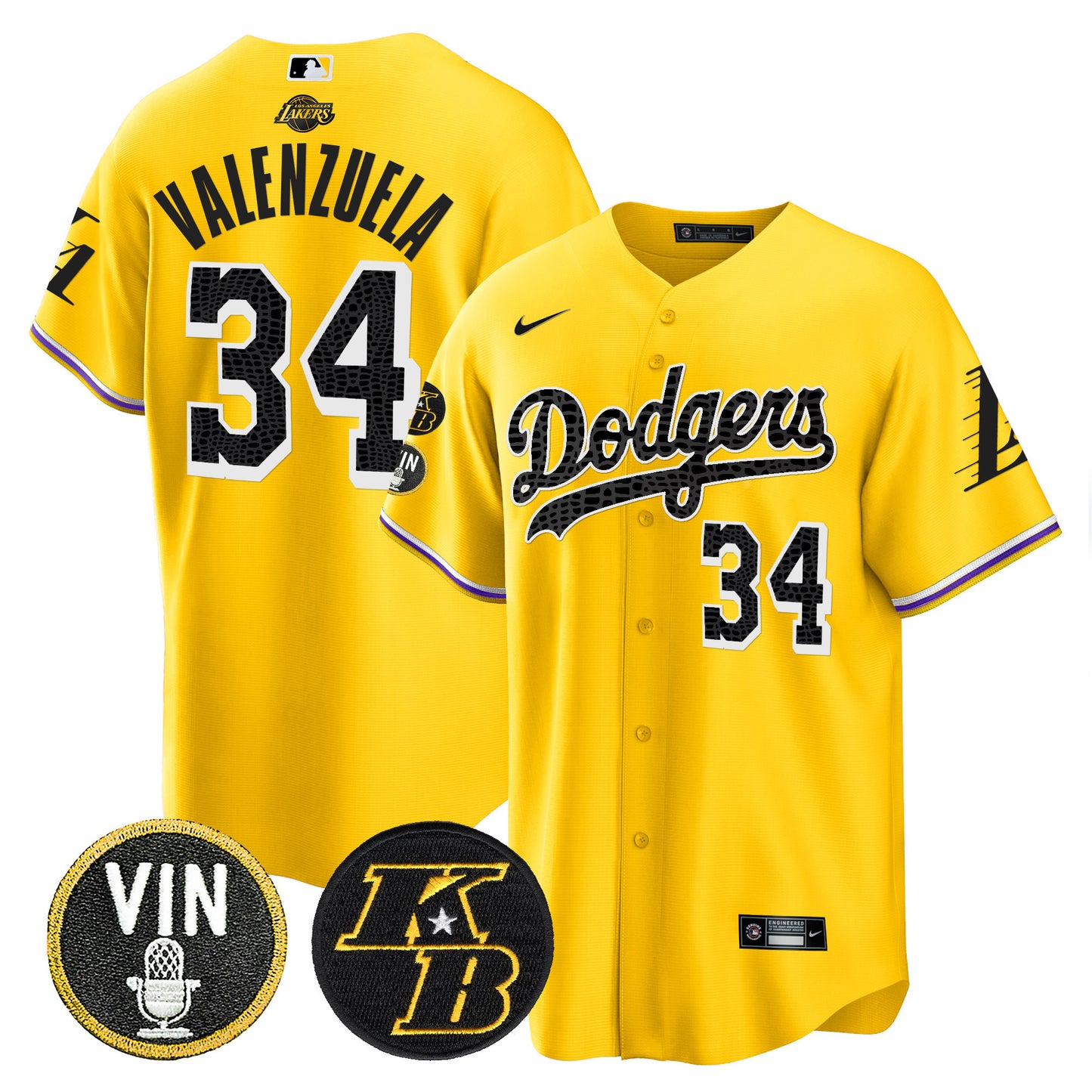 Dodgers Bryant & Vin Patch Cool Base Mamba Jersey - All Stitched