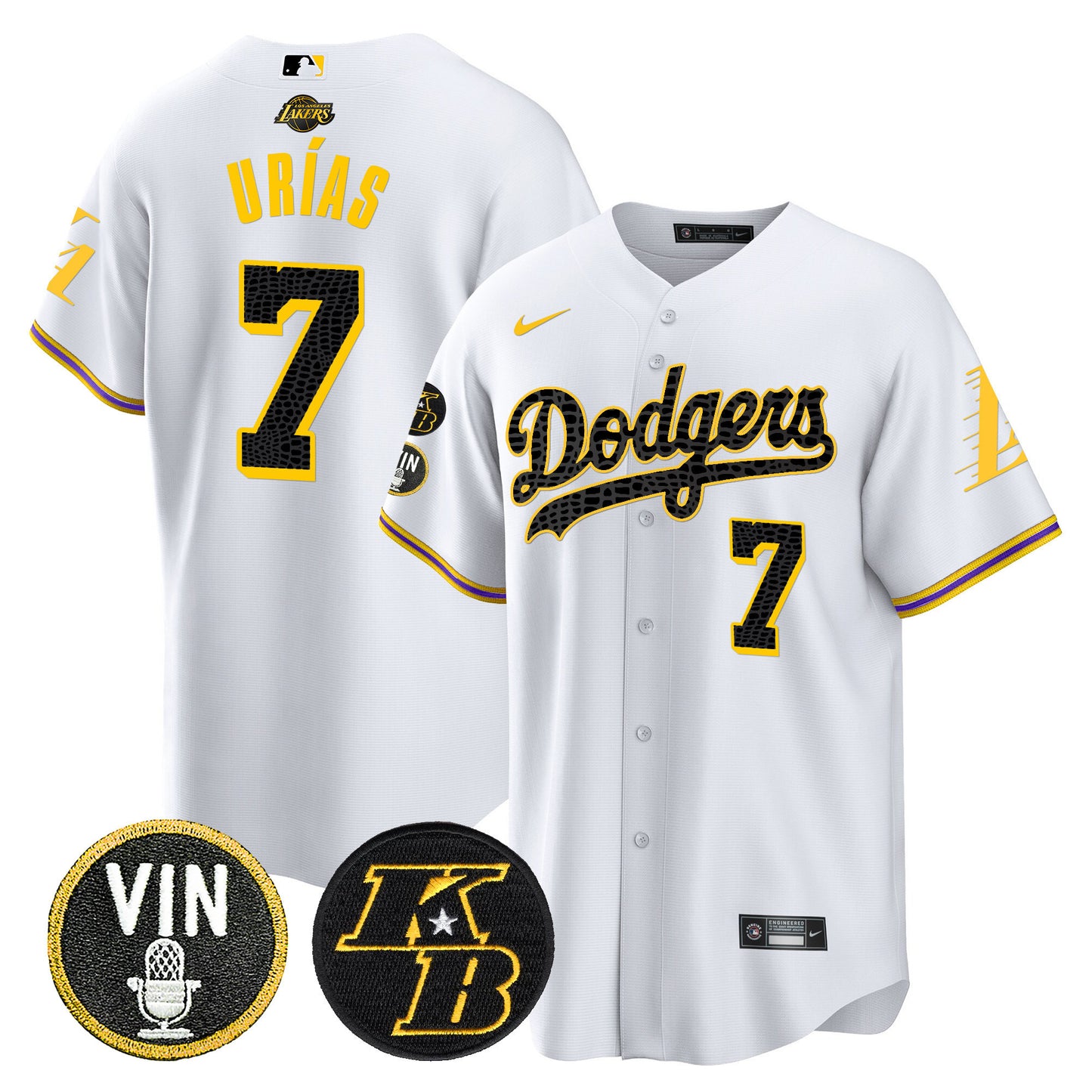 Dodgers Bryant & Vin Patch Cool Base Mamba Jersey - All Stitched