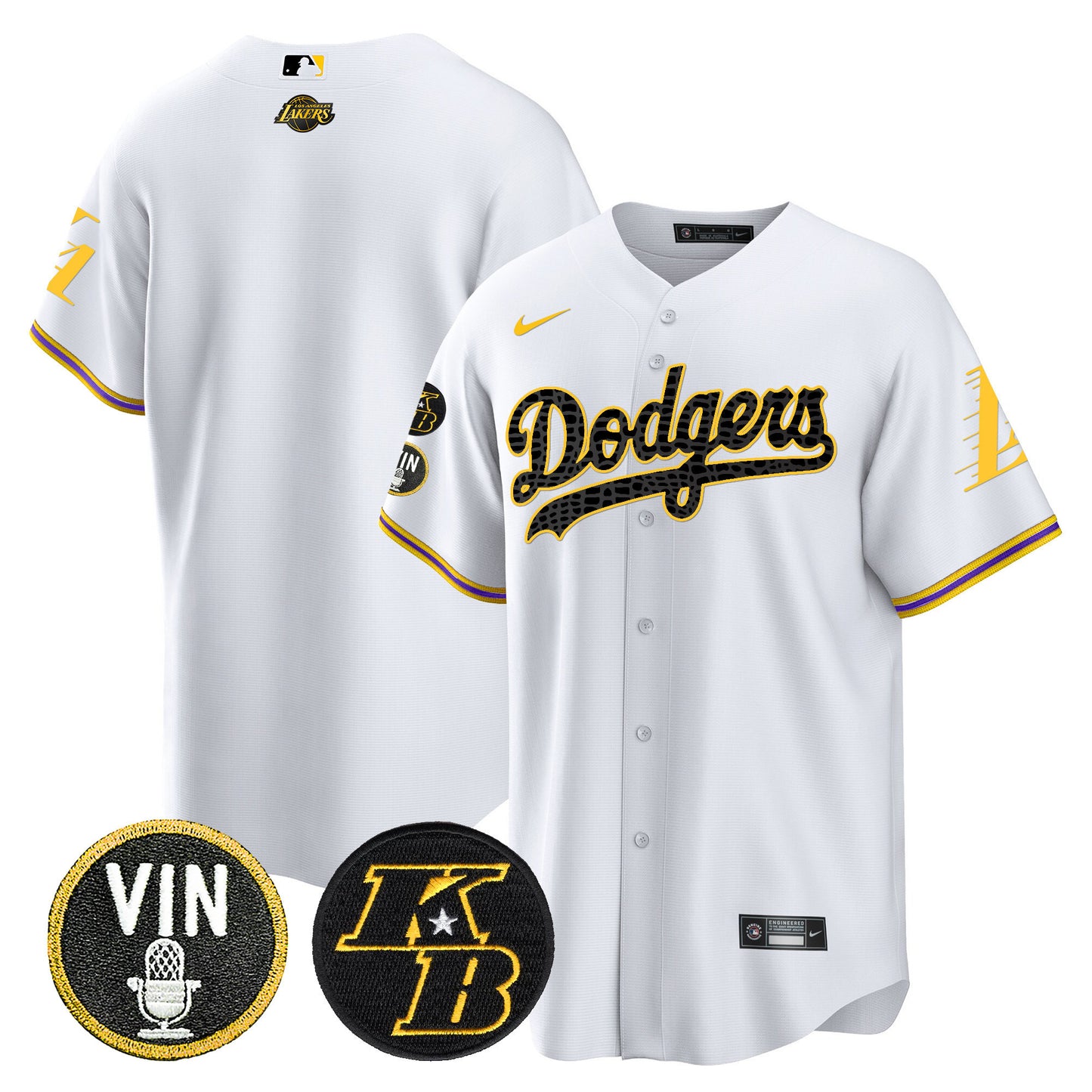 Dodgers Bryant & Vin Patch Cool Base Mamba Jersey - All Stitched