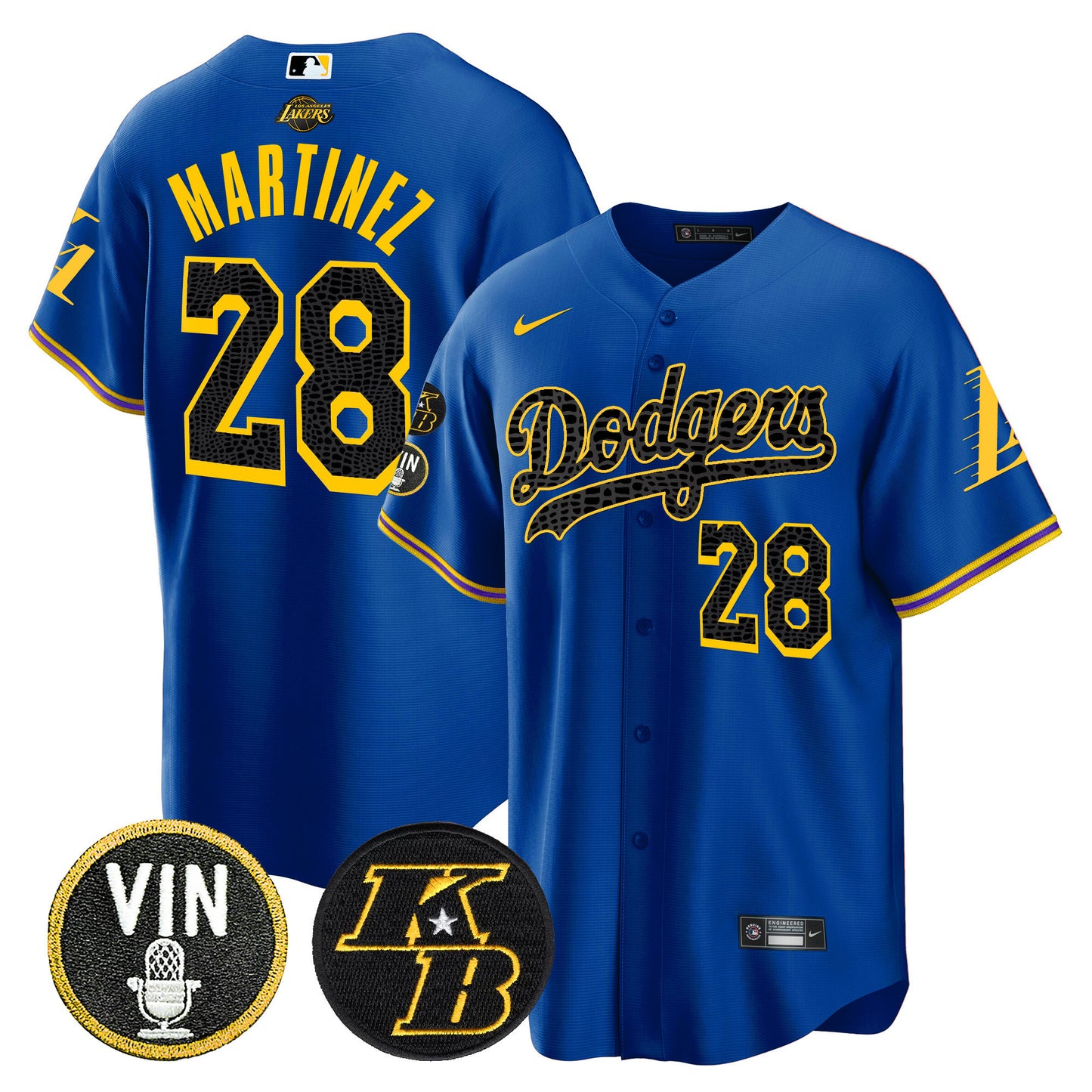 Dodgers Bryant & Vin Patch Cool Base Mamba Jersey - All Stitched