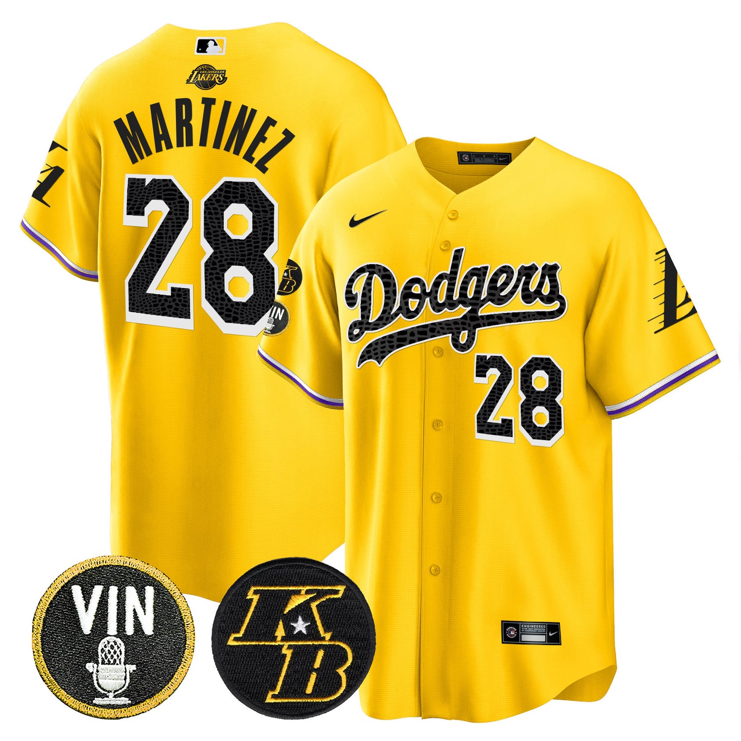 Dodgers Bryant & Vin Patch Cool Base Mamba Jersey - All Stitched