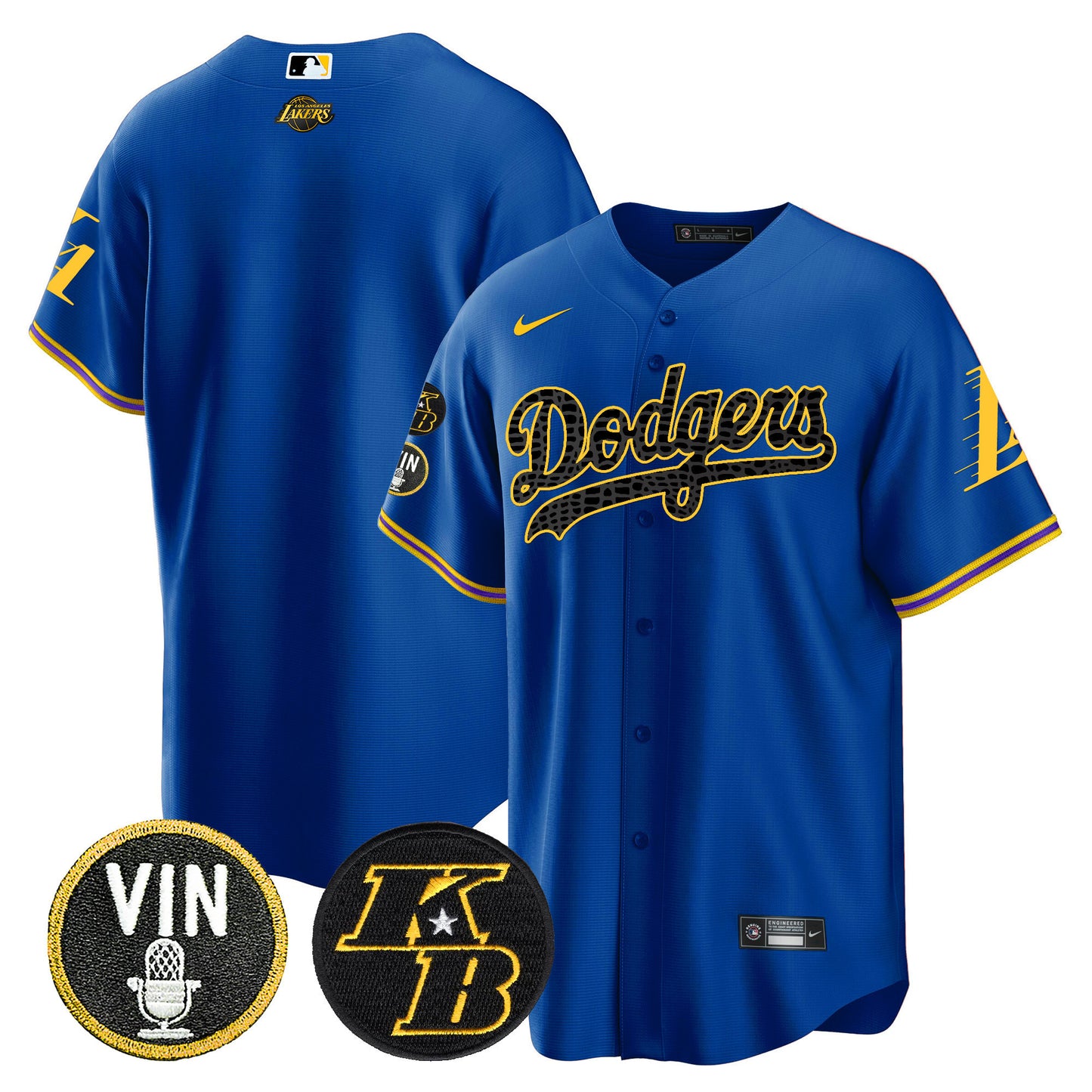 Dodgers Bryant & Vin Patch Cool Base Mamba Jersey - All Stitched