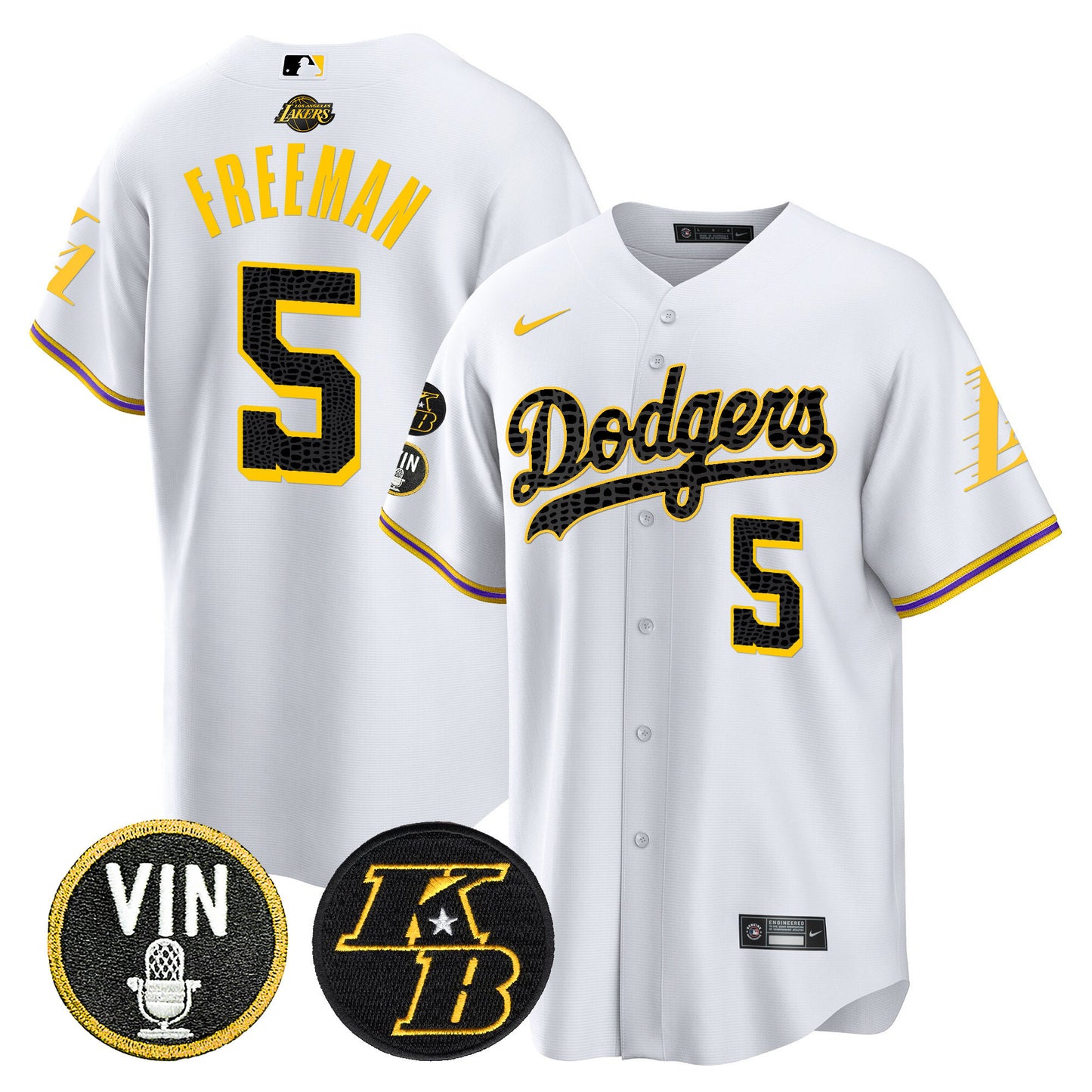 Dodgers Bryant & Vin Patch Cool Base Mamba Jersey - All Stitched