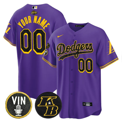 Dodgers Bryant & Vin Patch Cool Base Mamba Custom Jersey - All Stitched