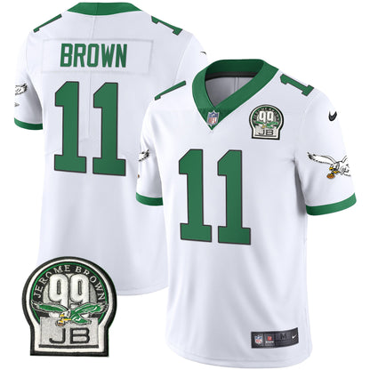 Eagles Jerome Brown Retired Patch Gold & Kelly Jersey - All Stitched