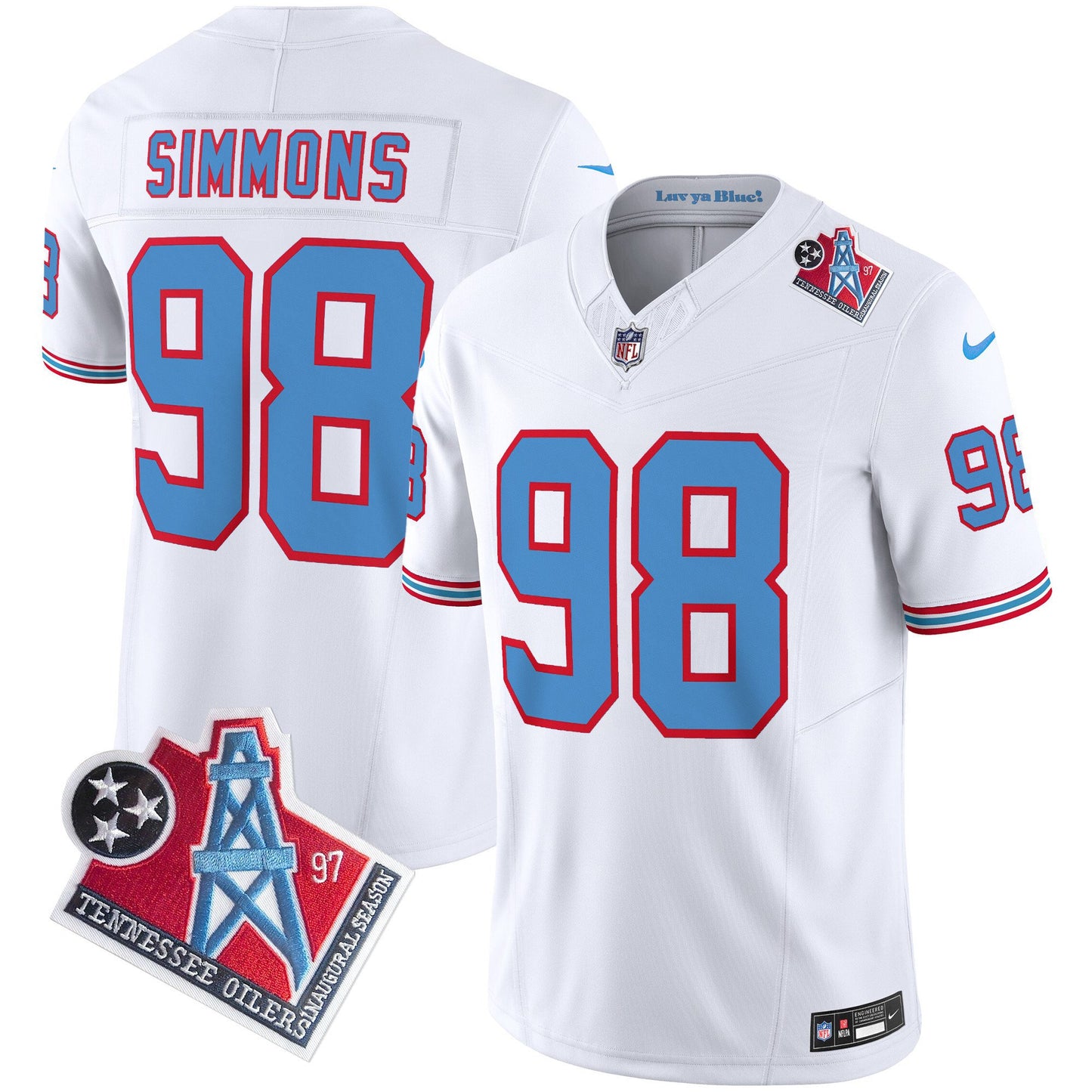 Titans 1997 Throwback Limited Vapor Jersey V2 - All Stitched