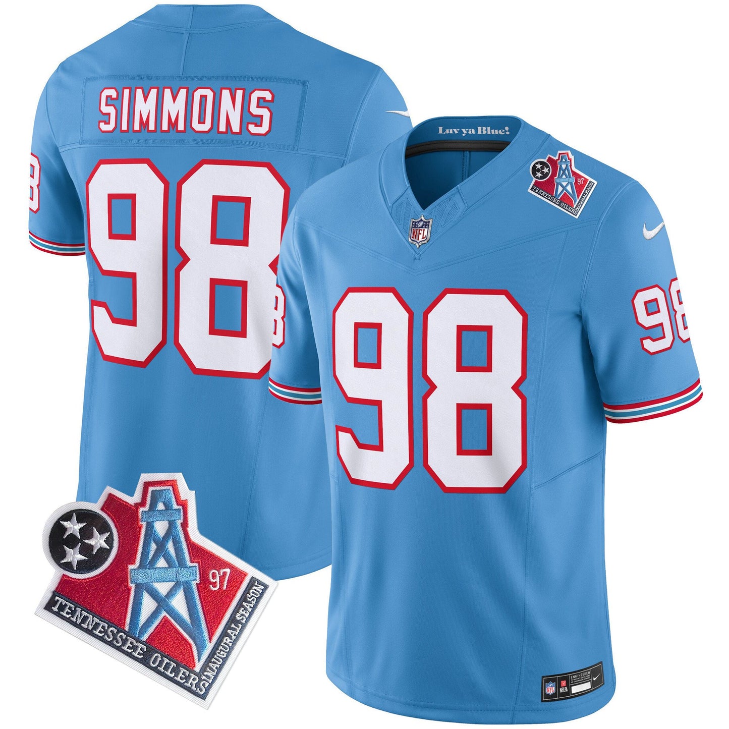 Titans 1997 Throwback Limited Vapor Jersey V2 - All Stitched