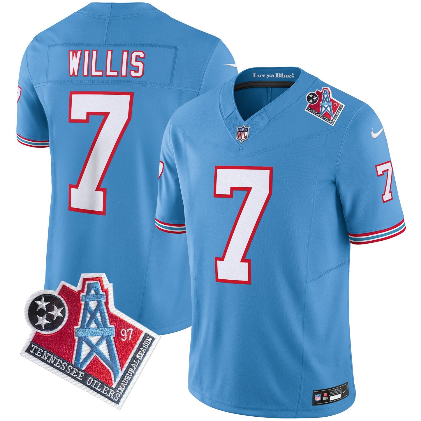 Titans 1997 Throwback Limited Vapor Jersey V2 - All Stitched