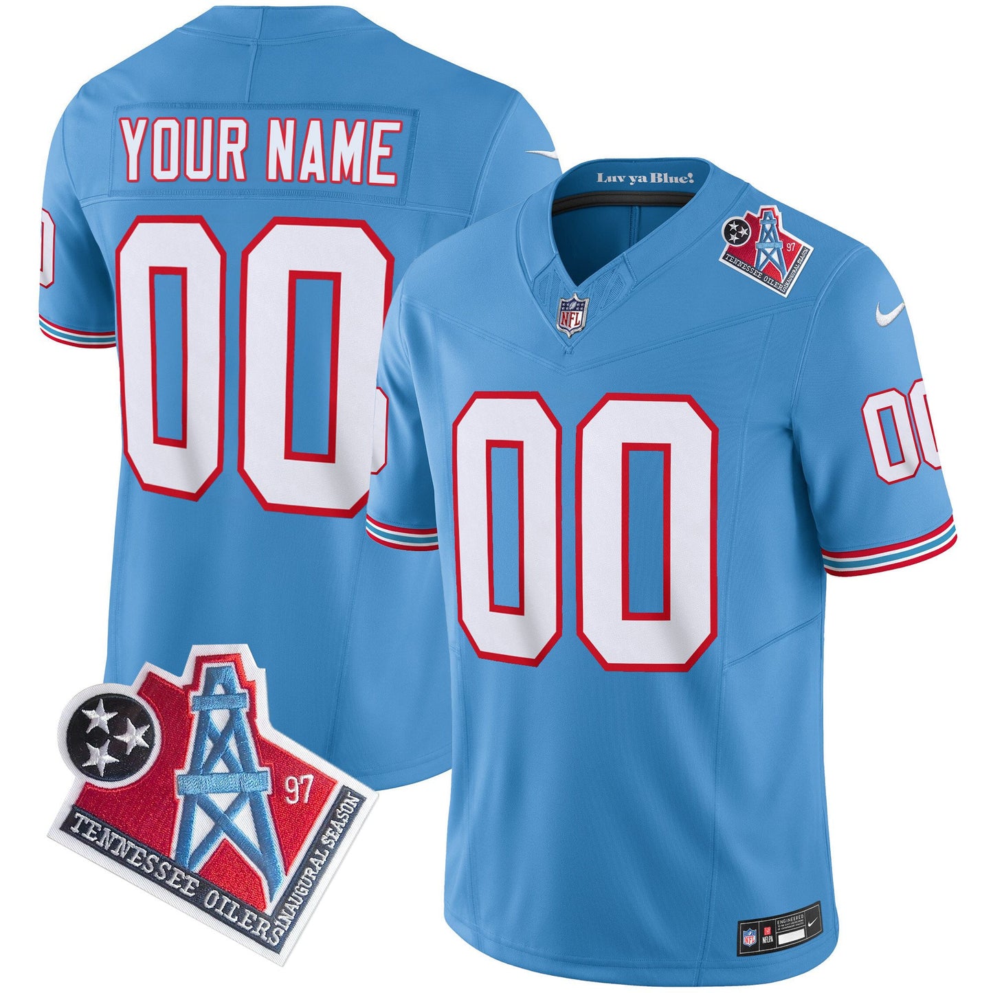 Titans 1997 Throwback Limited Vapor Custom Jersey V2 - All Stitched