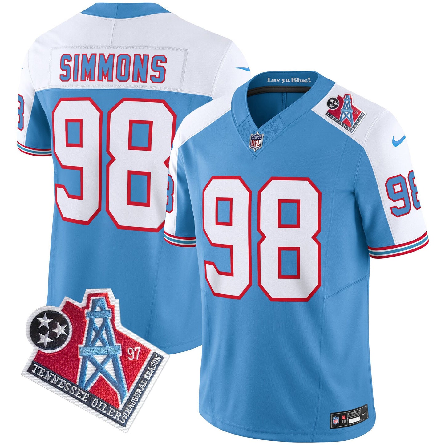 Titans 1997 Throwback Limited Vapor Jersey V2 - All Stitched