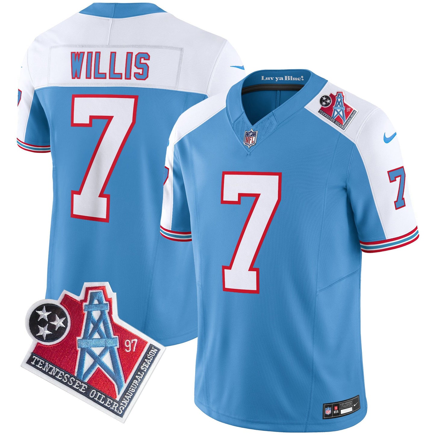 Titans 1997 Throwback Limited Vapor Jersey V2 - All Stitched