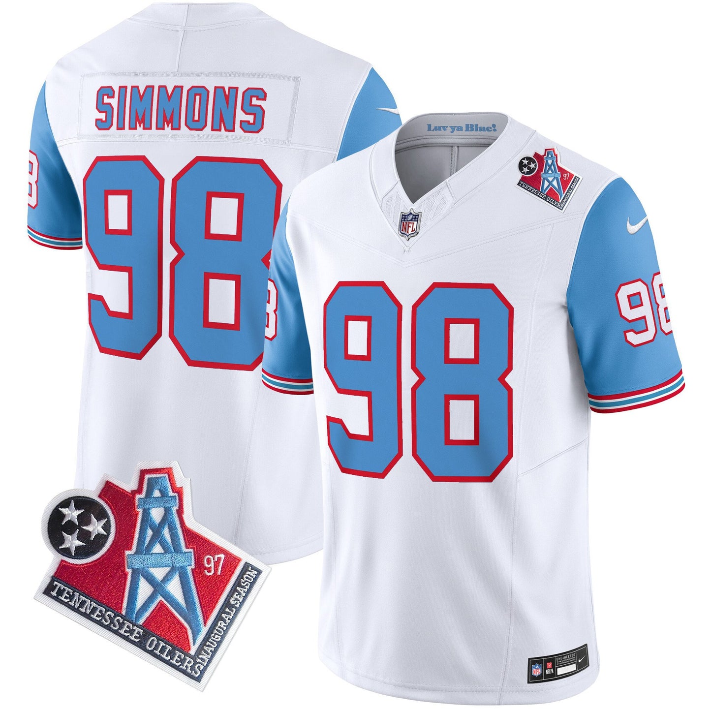 Titans 1997 Throwback Limited Vapor Jersey V2 - All Stitched