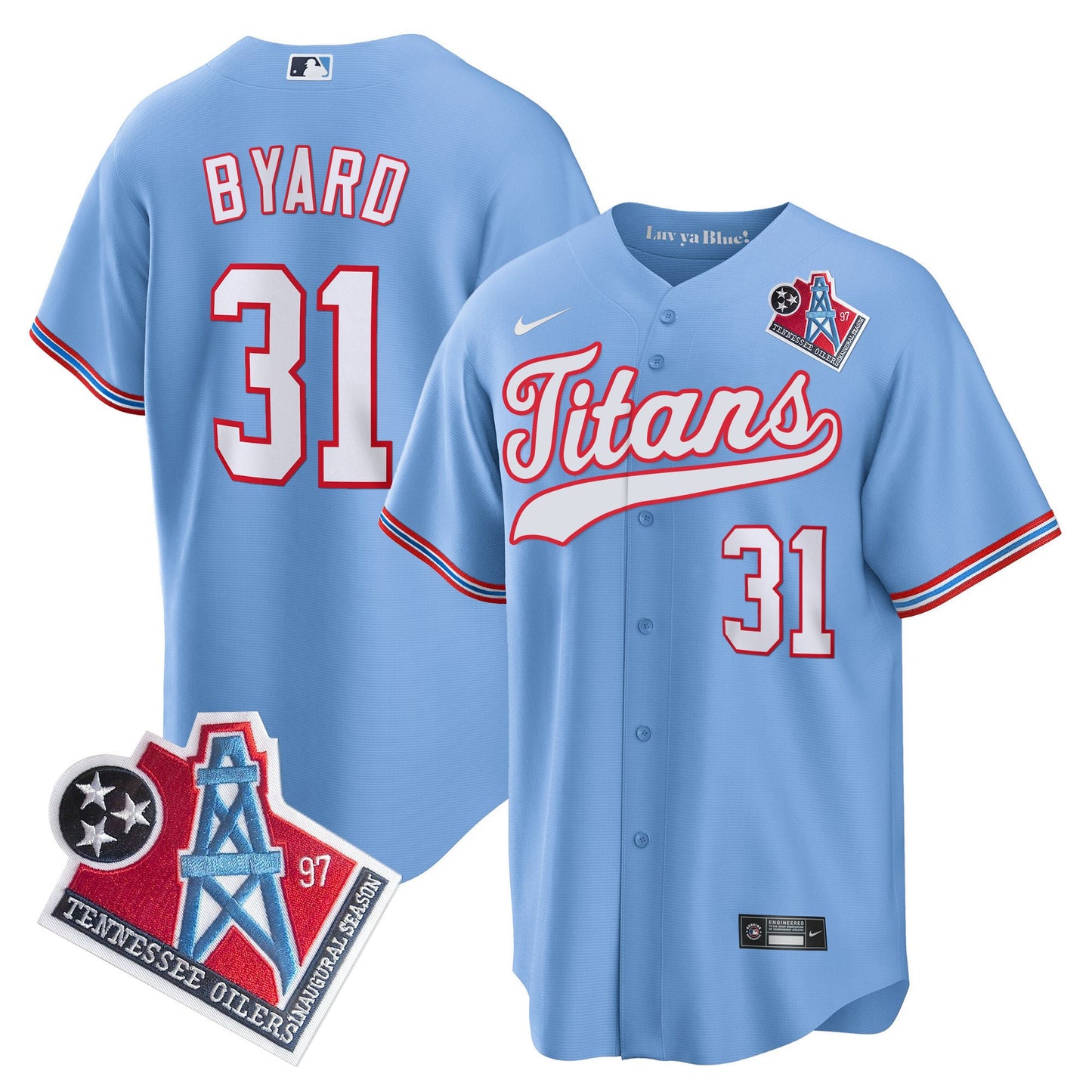 Titans 1997 Throwback Limited Cool Base Jersey - All Stitched