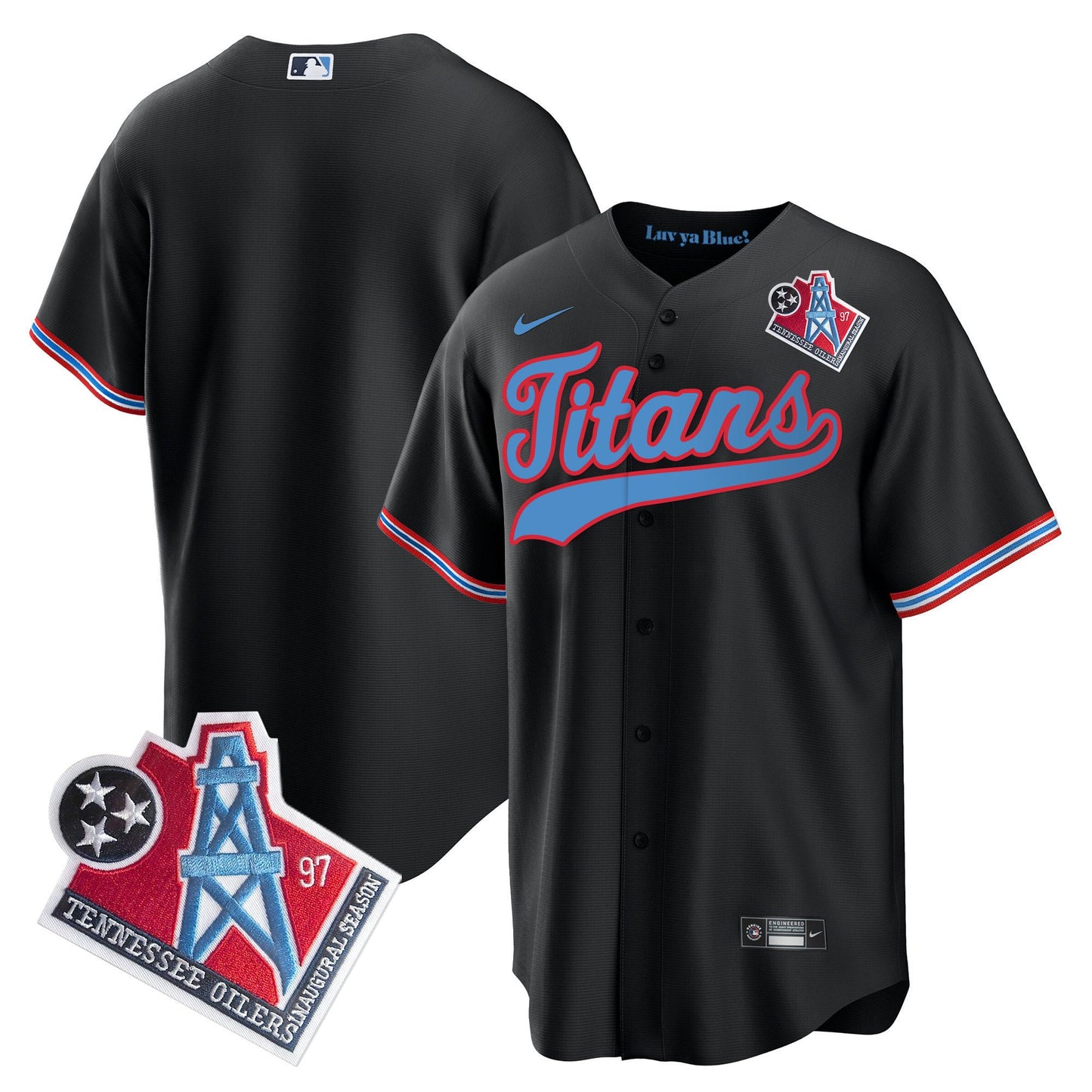 Titans 1997 Throwback Limited Cool Base Jersey - All Stitched