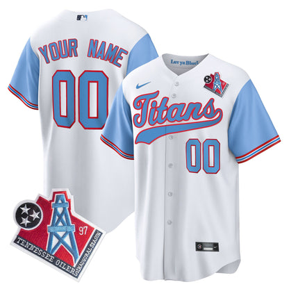 Titans 1997 Throwback Limited Cool Base Custom Jersey - All Stitched