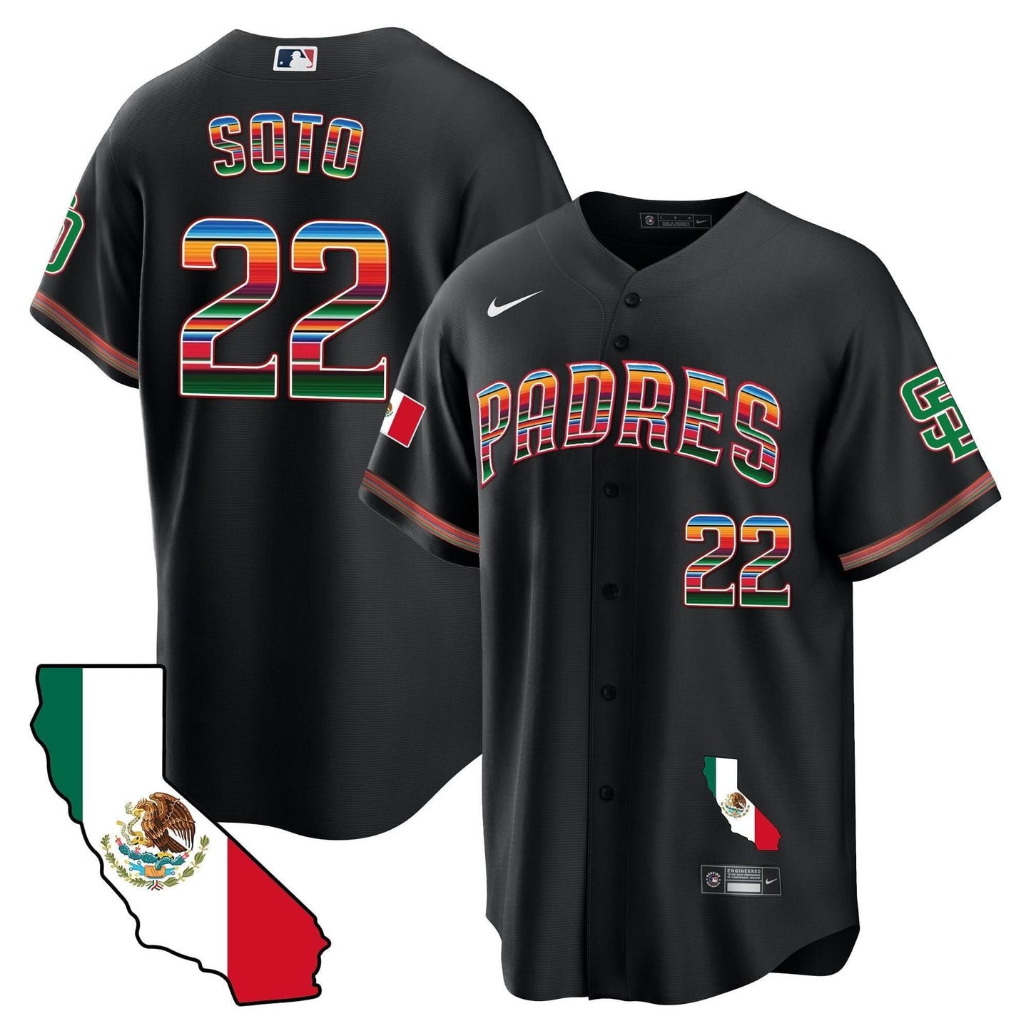 Padres California Map Cool Base Jersey - All Stitched