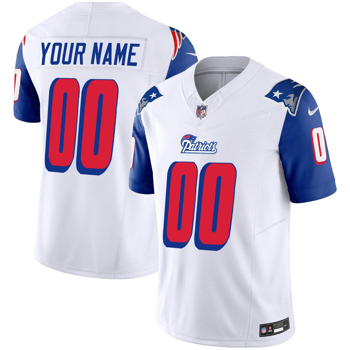 Patriots 1996 Throwback Limited Vapor Custom Jersey - All Stitched