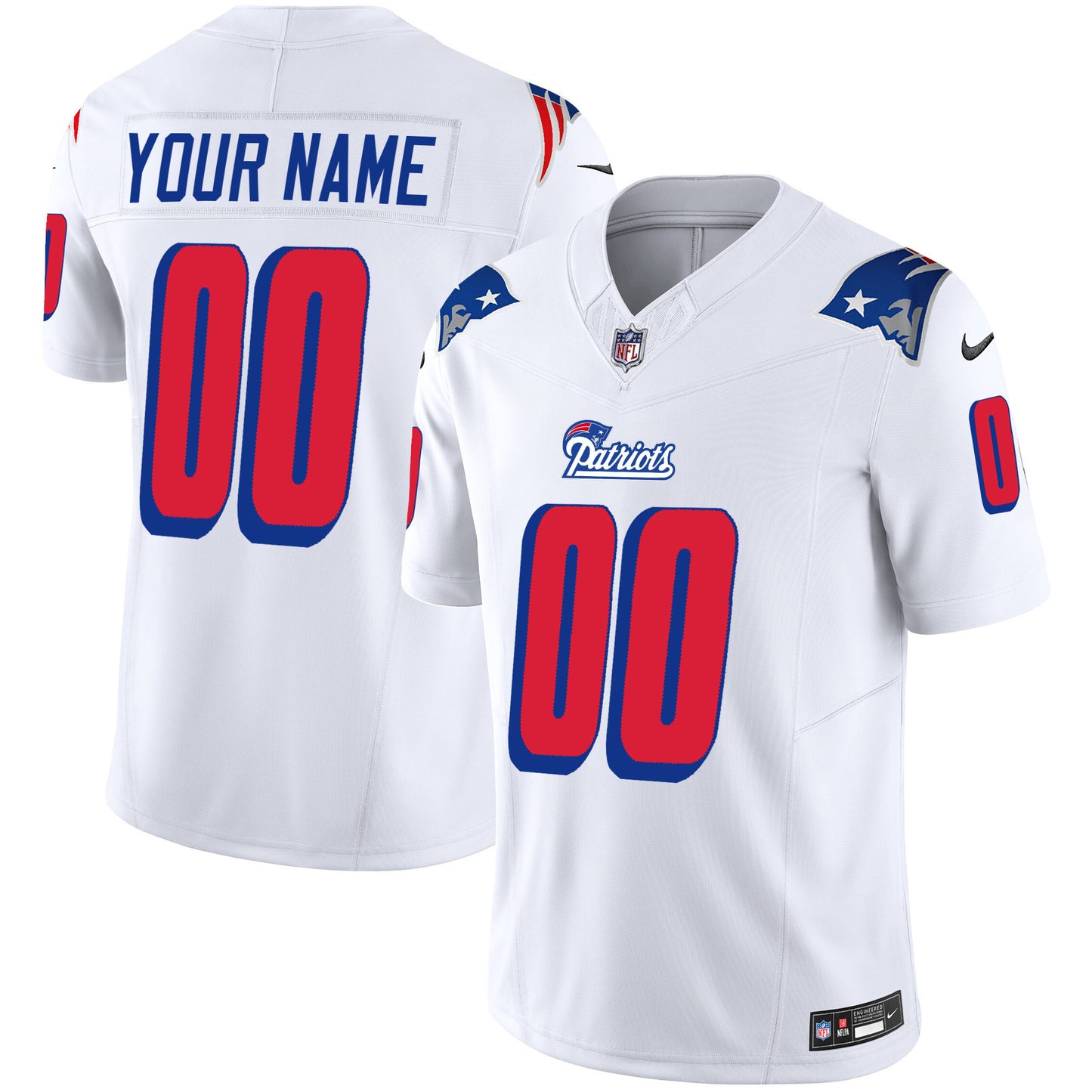 Patriots 1996 Throwback Limited Vapor Custom Jersey - All Stitched