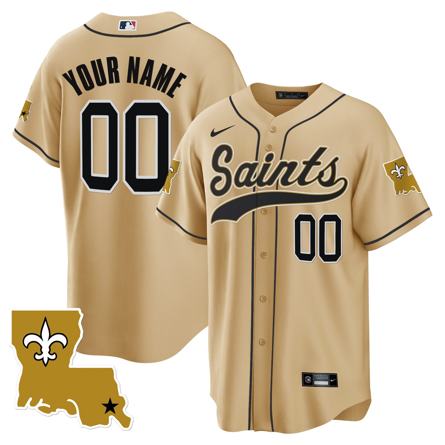 Saints 1987 Legacy Cool Base Custom Jersey - All Stitched