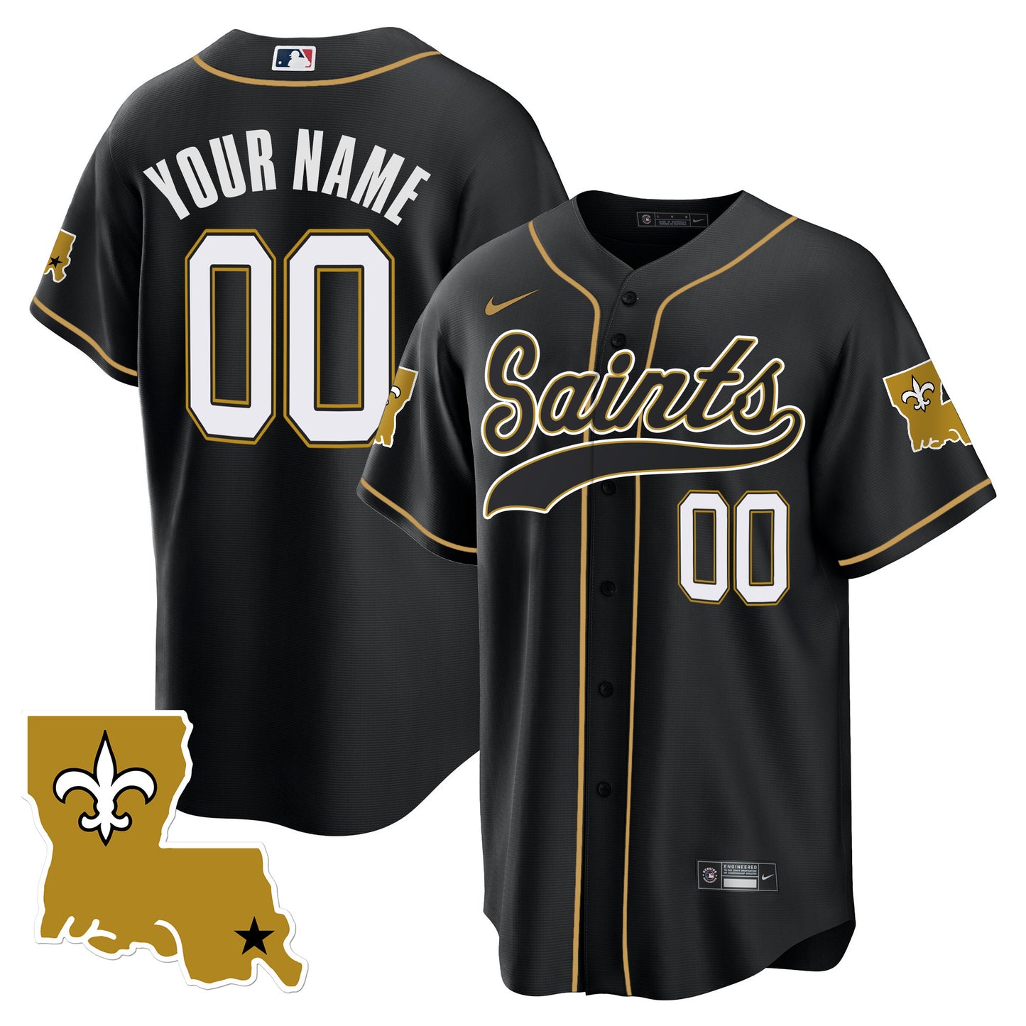 Saints 1987 Legacy Cool Base Custom Jersey - All Stitched