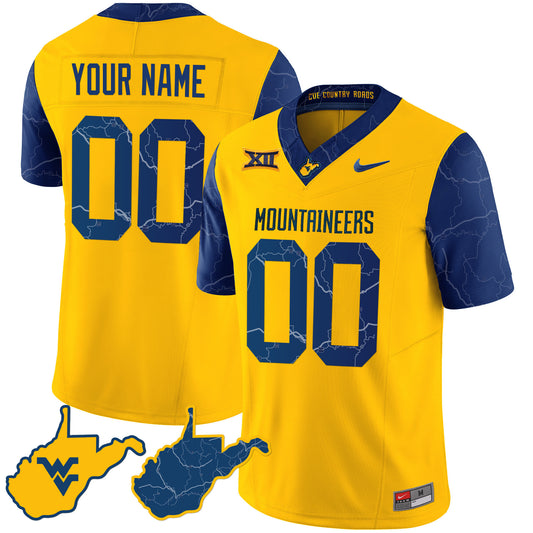 West Virginia Mountaineers 2024 Country Roads Custom Jersey - All Stitched