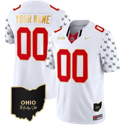 Ohio State Buckeyes 2023 Alternate Gold Custom Jersey - Stitched