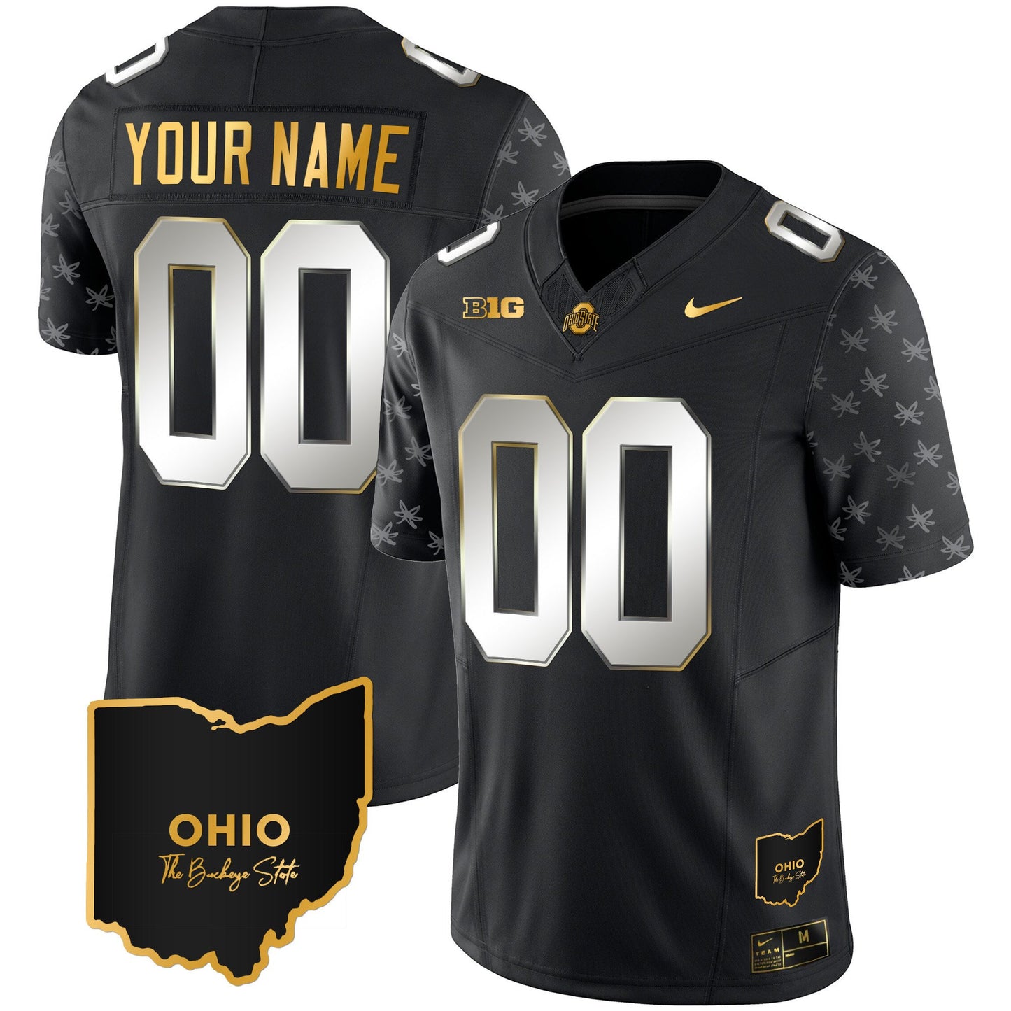 Ohio State Buckeyes 2023 Alternate Gold Custom Jersey - Stitched