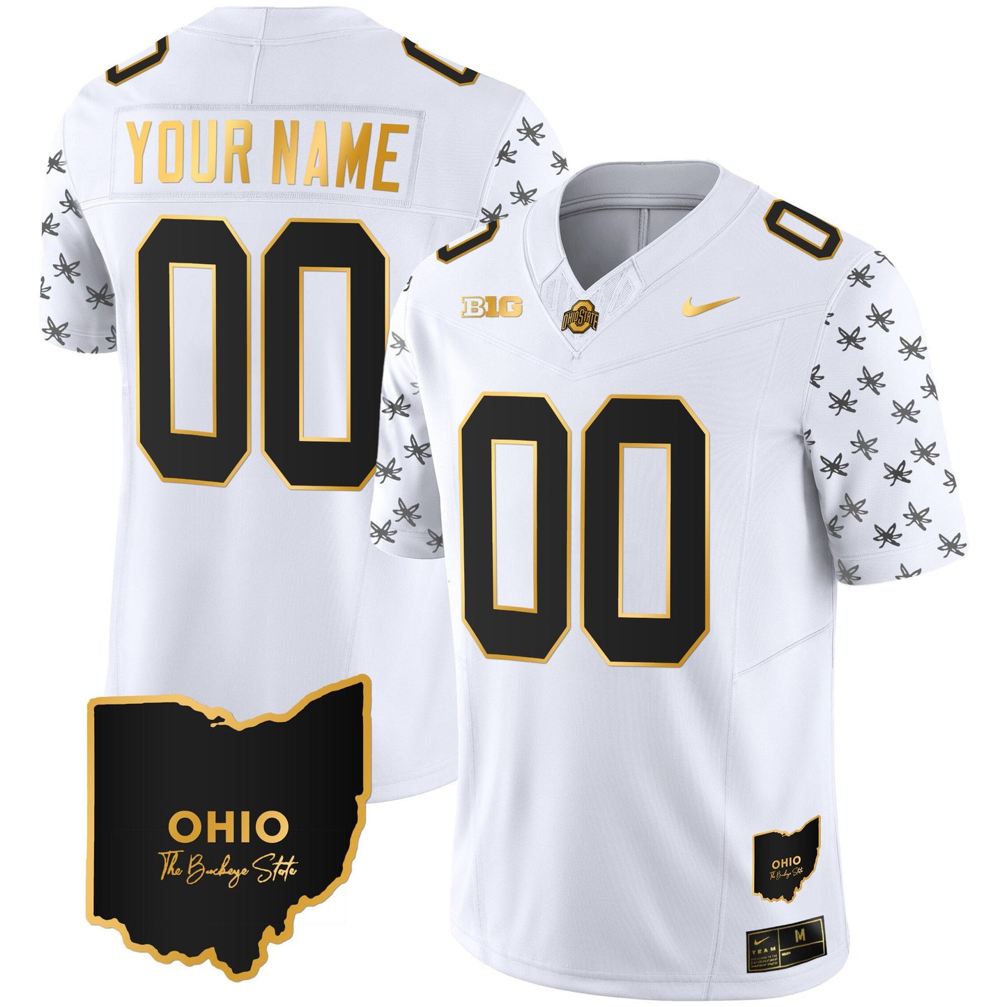 Ohio State Buckeyes 2023 Alternate Gold Custom Jersey - Stitched