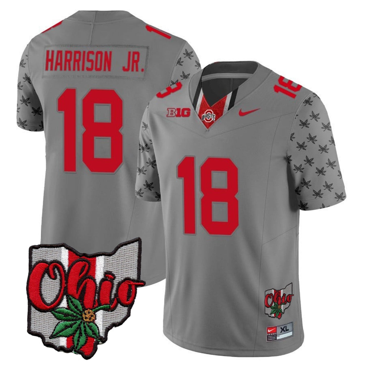 Ohio State Buckeyes 2023 Gray Alternate Jersey V2 - Stitched