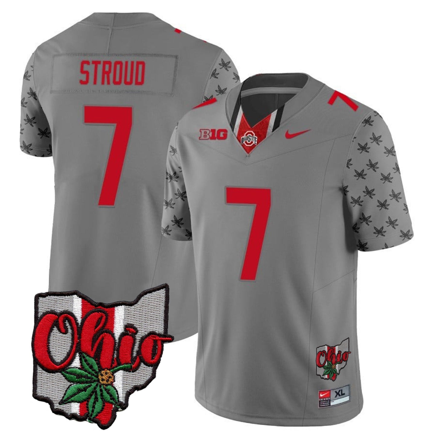 Ohio State Buckeyes 2023 Gray Alternate Jersey V2 - Stitched