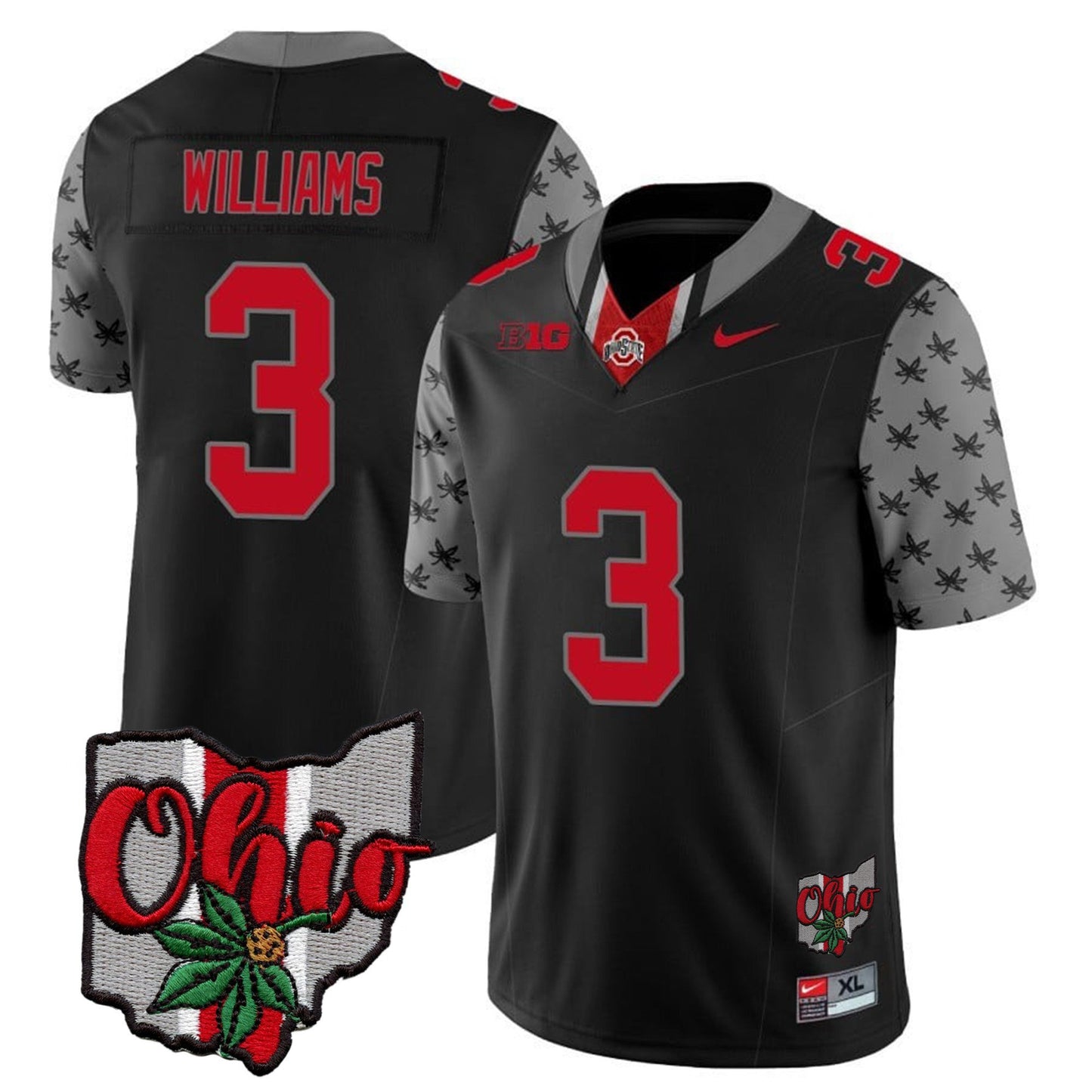 Ohio State Buckeyes 2023 Gray Alternate Jersey V2 - Stitched