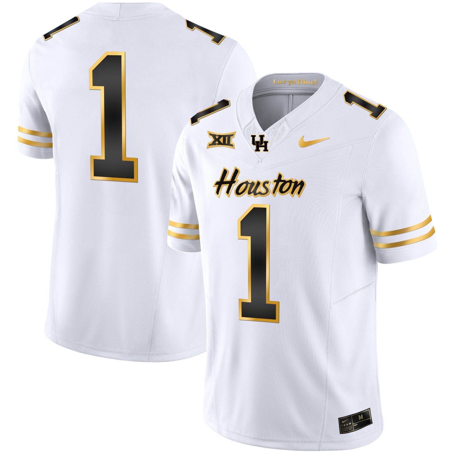 Houston Cougars 2023 Oilers Inspired Gold Jersey - All Stitched