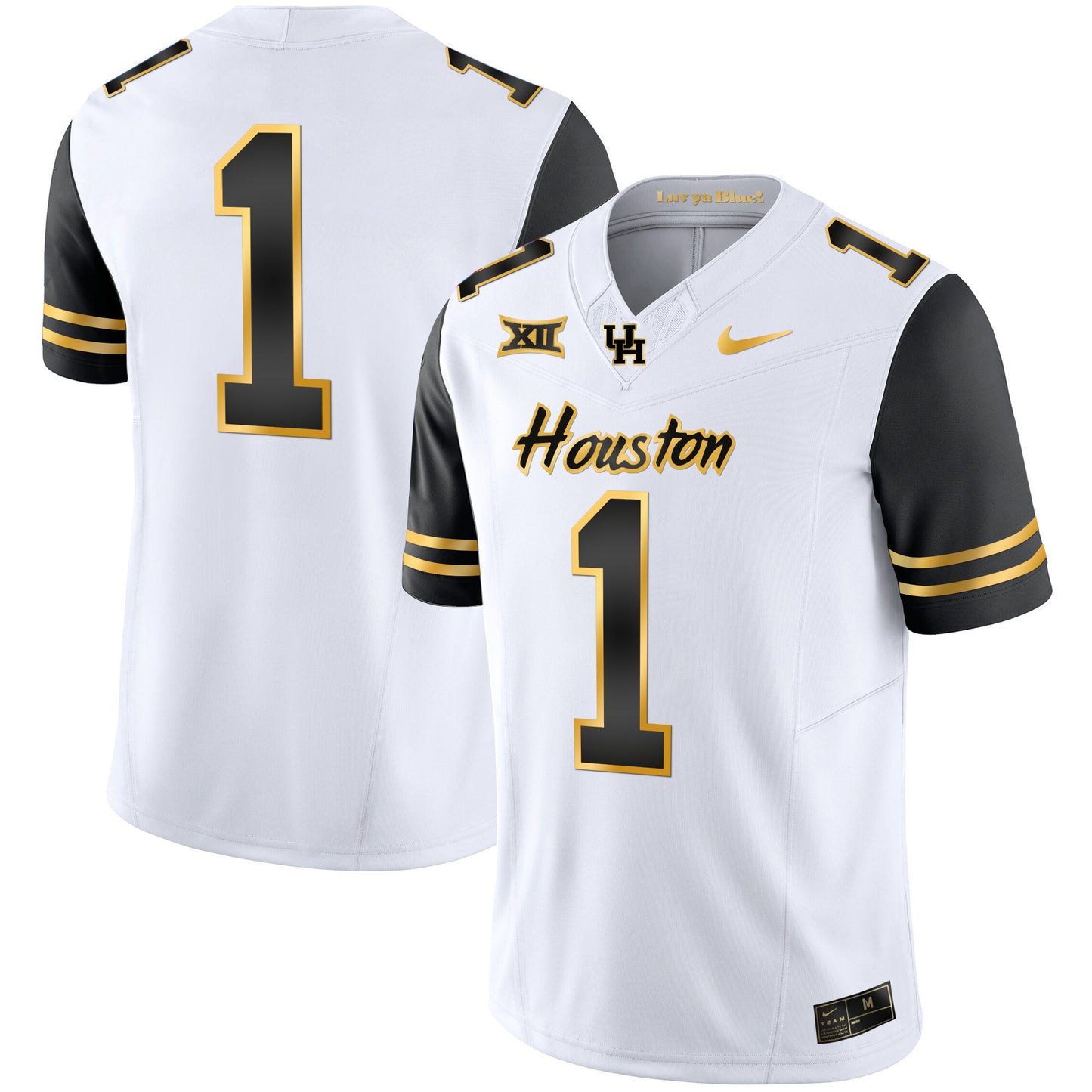 Houston Cougars 2023 Oilers Inspired Gold Jersey - All Stitched