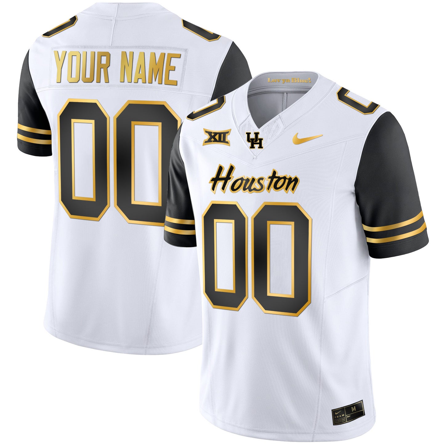 Houston Cougars 2023 Oilers Inspired Gold Custom Jersey - All Stitched